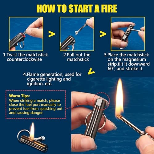 2 Pack Permanent Match Infinity Lighter, Multitool Keychain Bottle Style3