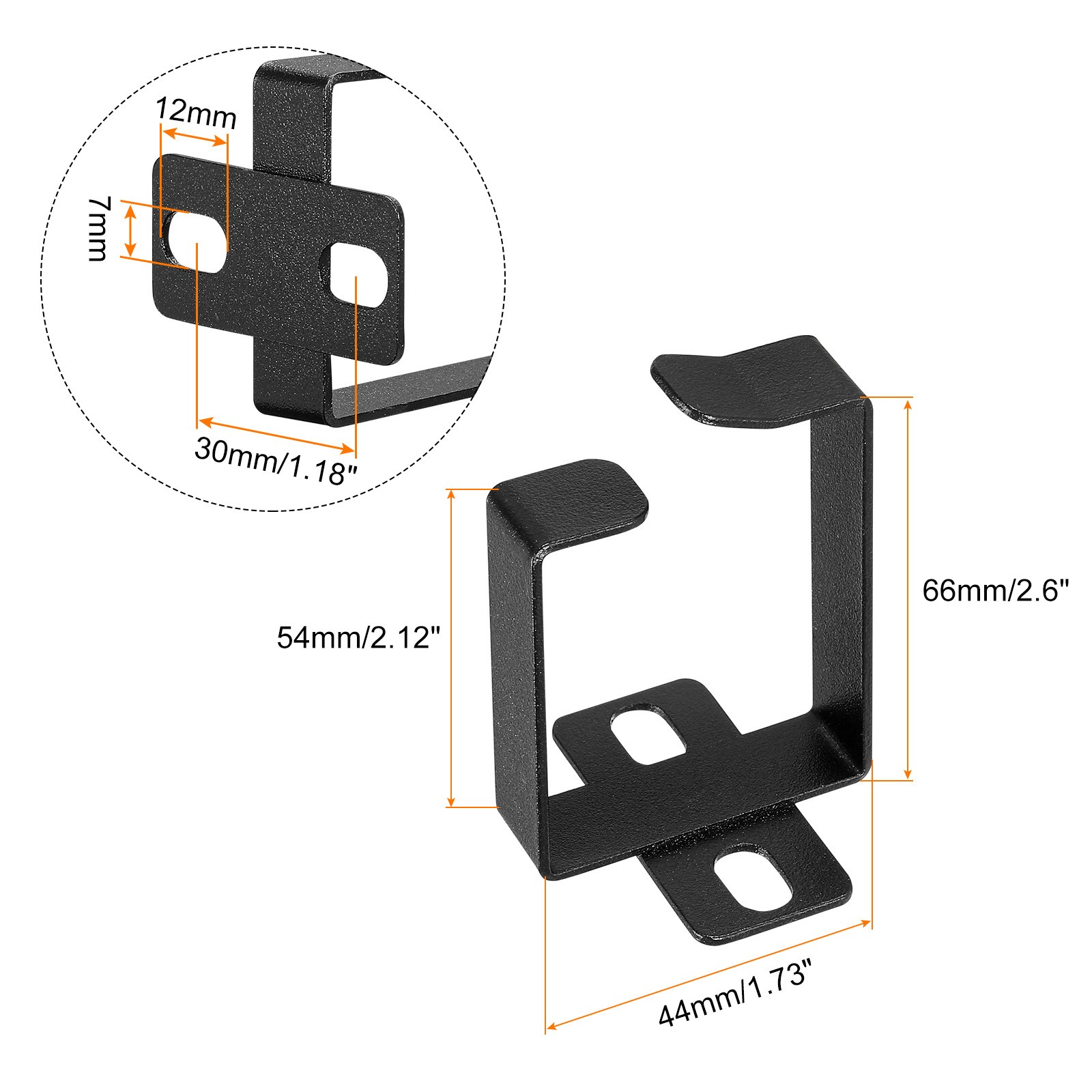 Server Rack Cable Management D Ring Hook Bracket Organizer Black Color/10 Set