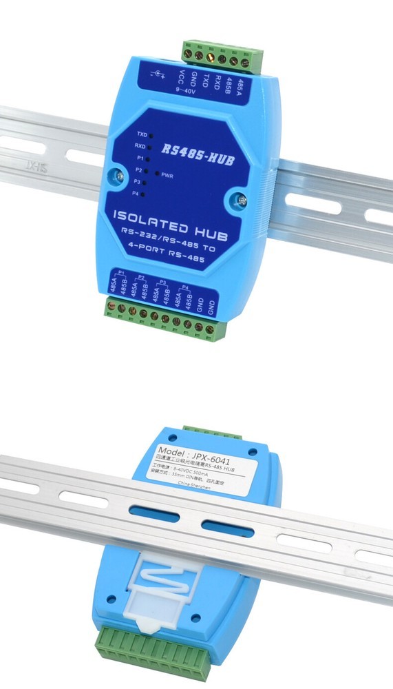 1pcs Industrial grade optical isolation 4-channel RS485 hub 1 in 4 out DC9-40V