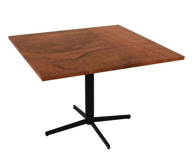 OTG 42" Square Cafe Restaurant Breakroom Table Dark Cherry Finish Black Base