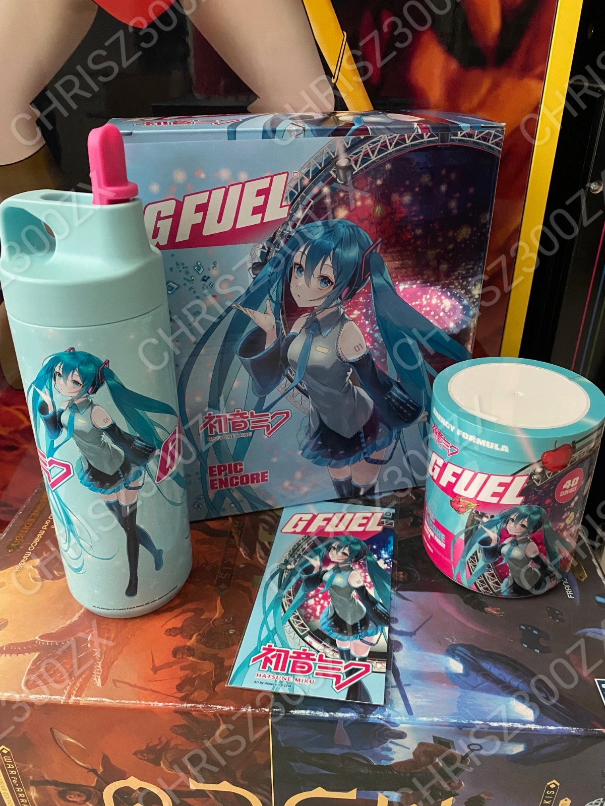 GFUEL Hatsune Miku Epic Encore Collector's Box Metal Steel Shaker + Tub G FUEL