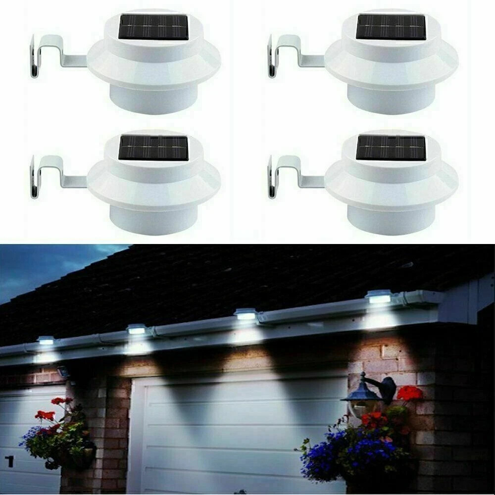 LED Solar Powered Gutter Light Outdoor/Garden/Yard/Wall/Fence/Pathway Lamp