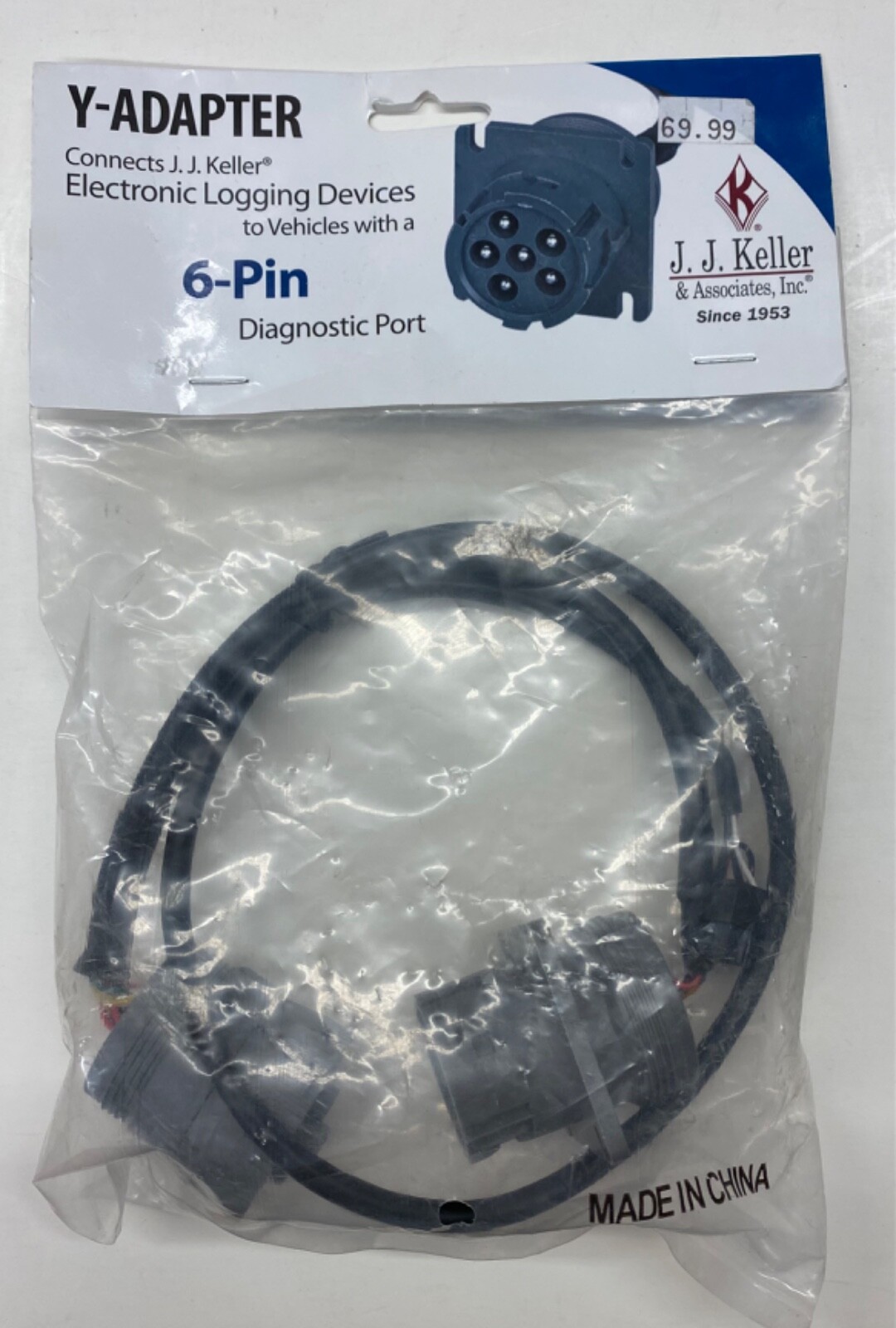 J.J. Keller Y-Adapter Electronic Logging Devices 6-Pin Diagnostic Port (50098)
