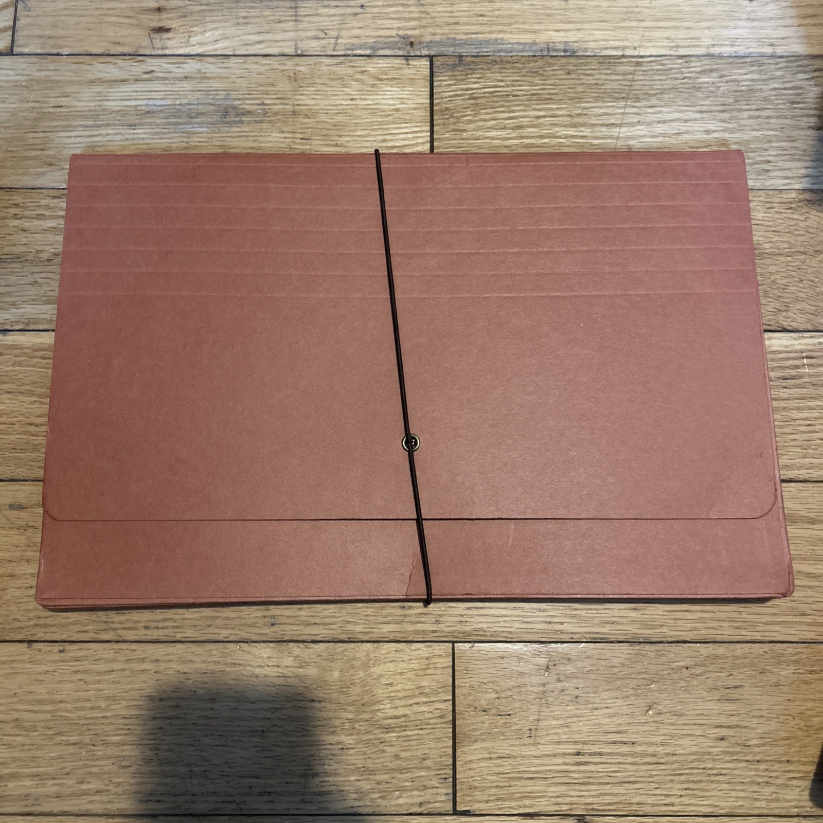 Vintage Expandable Paper File Folder 15x10 Brick Red Color