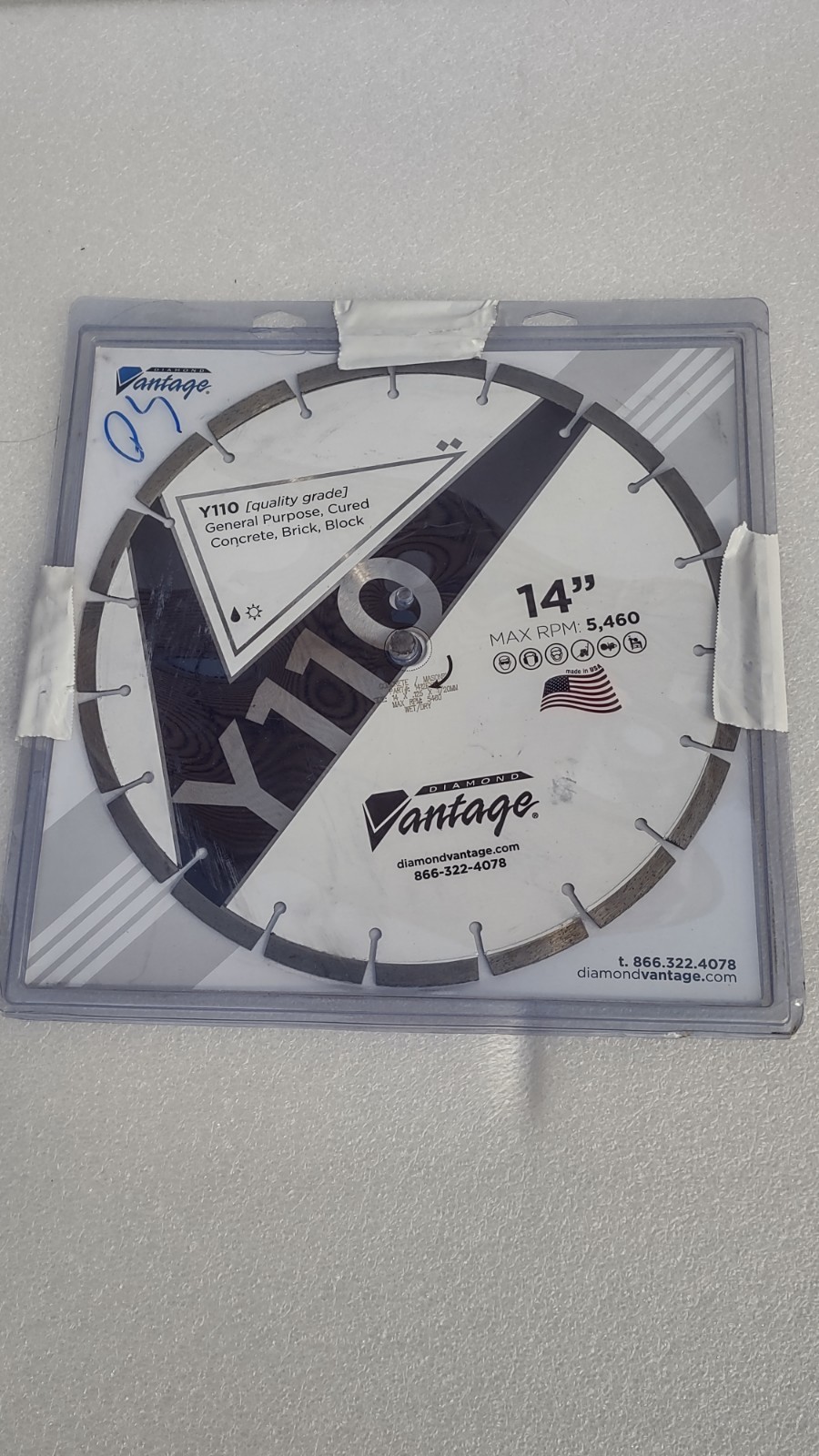 concrete saw Diamond Vantage Y110  General Purpose 14" Diamond Blade