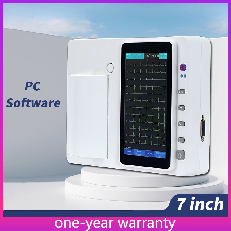 3 Channel 12-Lead ECG EKG Machine 7 Inch Touch Screen with PC Software