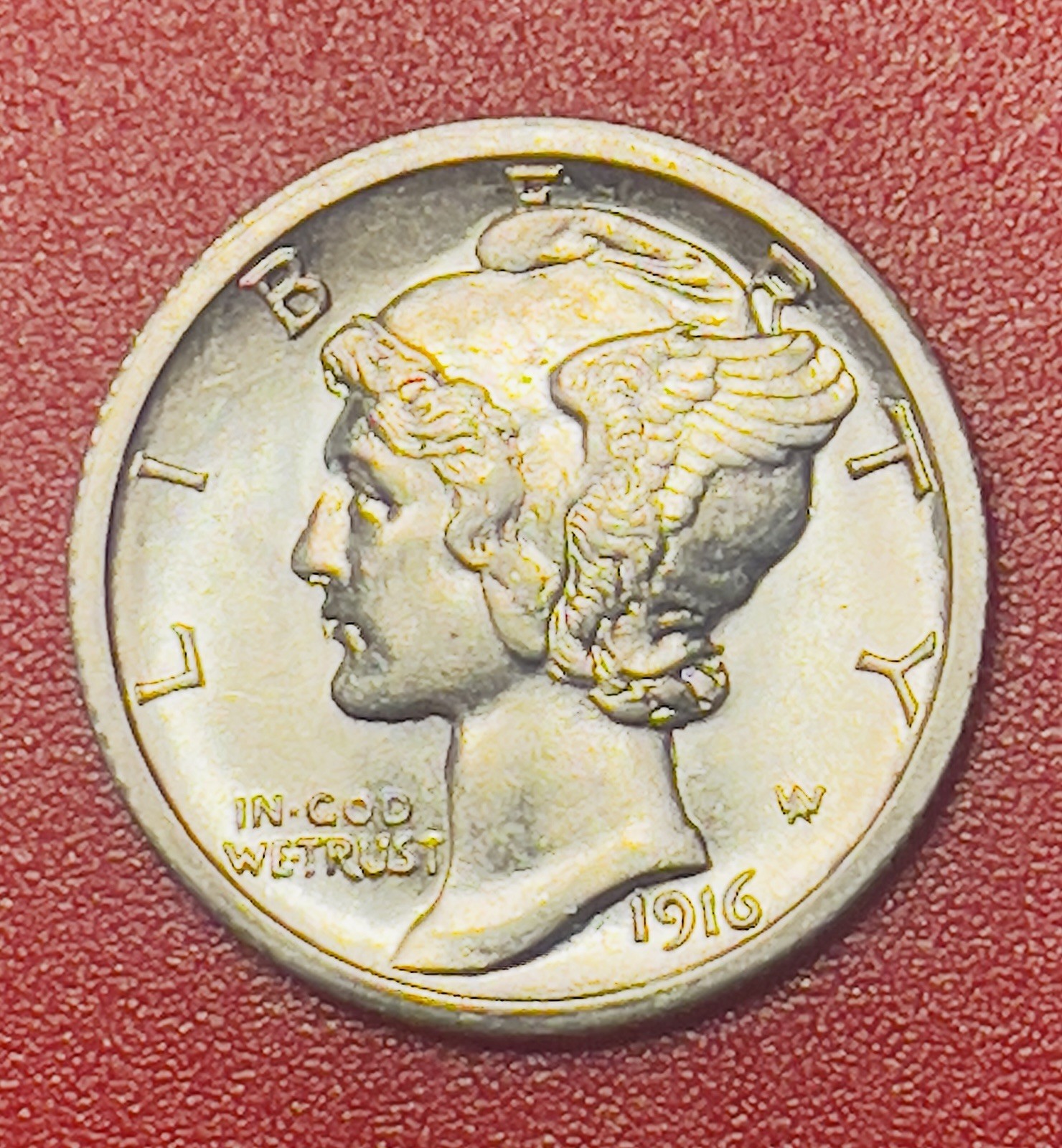 1916 S Mercury Silver Dime, Choice Uncirculated.