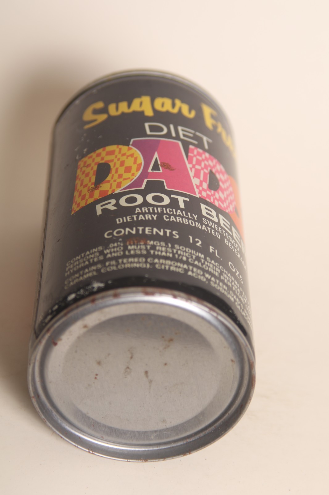 Diet Dads Root Beer soda can - 12oz
