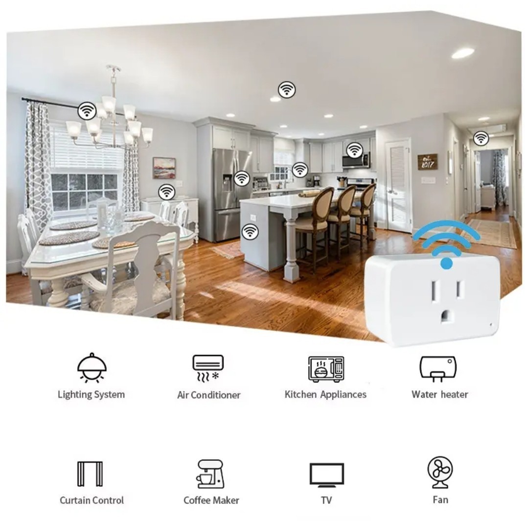 2-Pack 15A Wi-Fi Smart Plug Sockets – Compatible with Alexa, Google Home