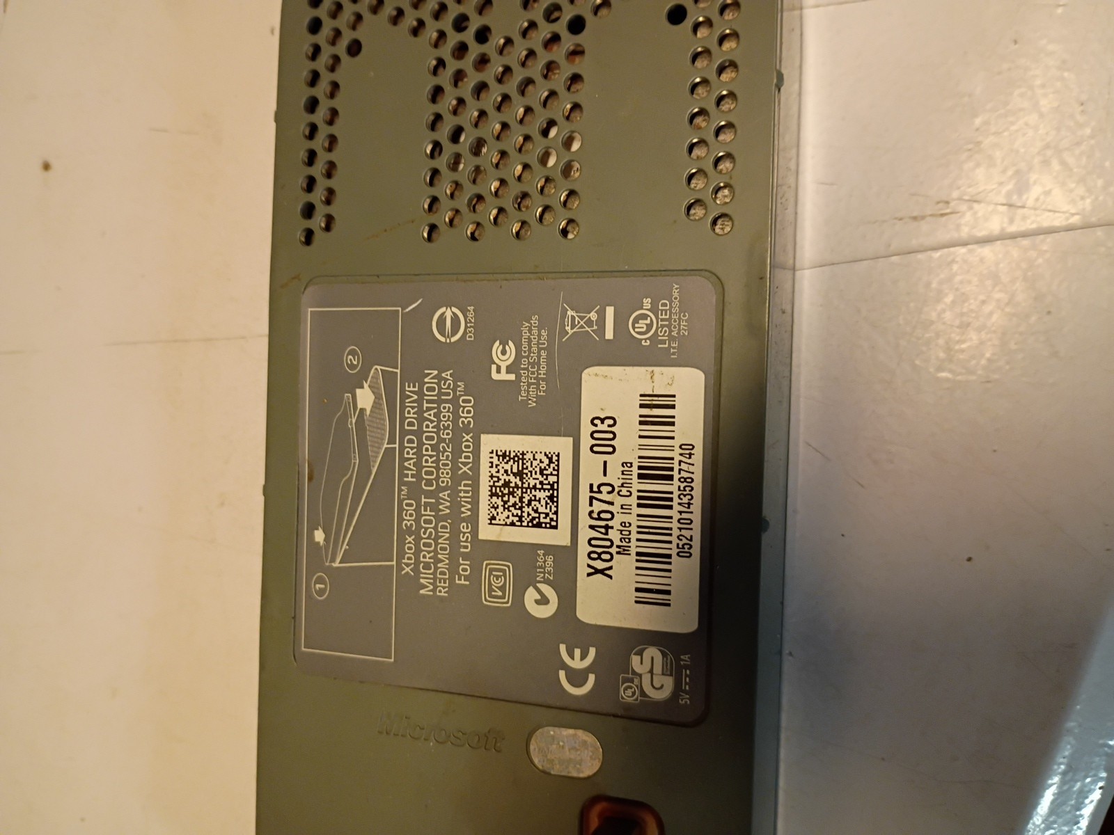 Microsoft Xbox 360 Hard Drive 20GB External Storage Memory Unit X804675-003 2