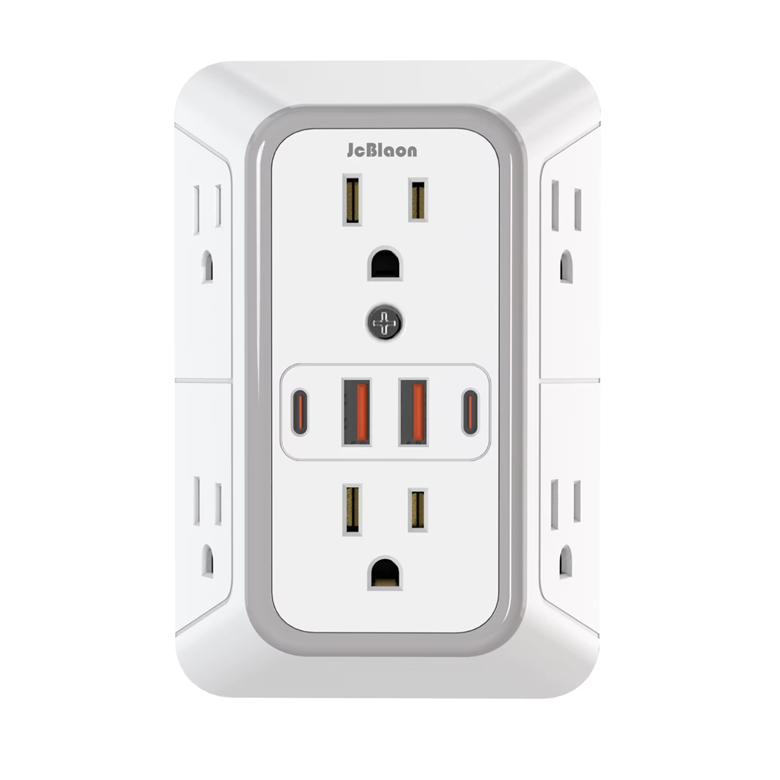 6 Outlet Extender Surge Protector Multi Plug Wall Adapter USB Charger Ports with