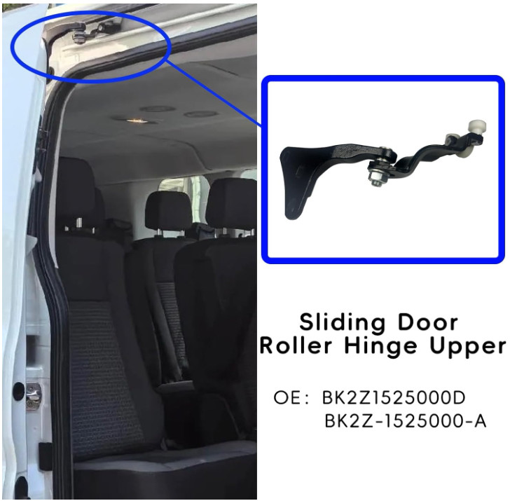 Right Sliding Door Roller Hinge Kit Upper Middle Lower for Ford Transit 15-19