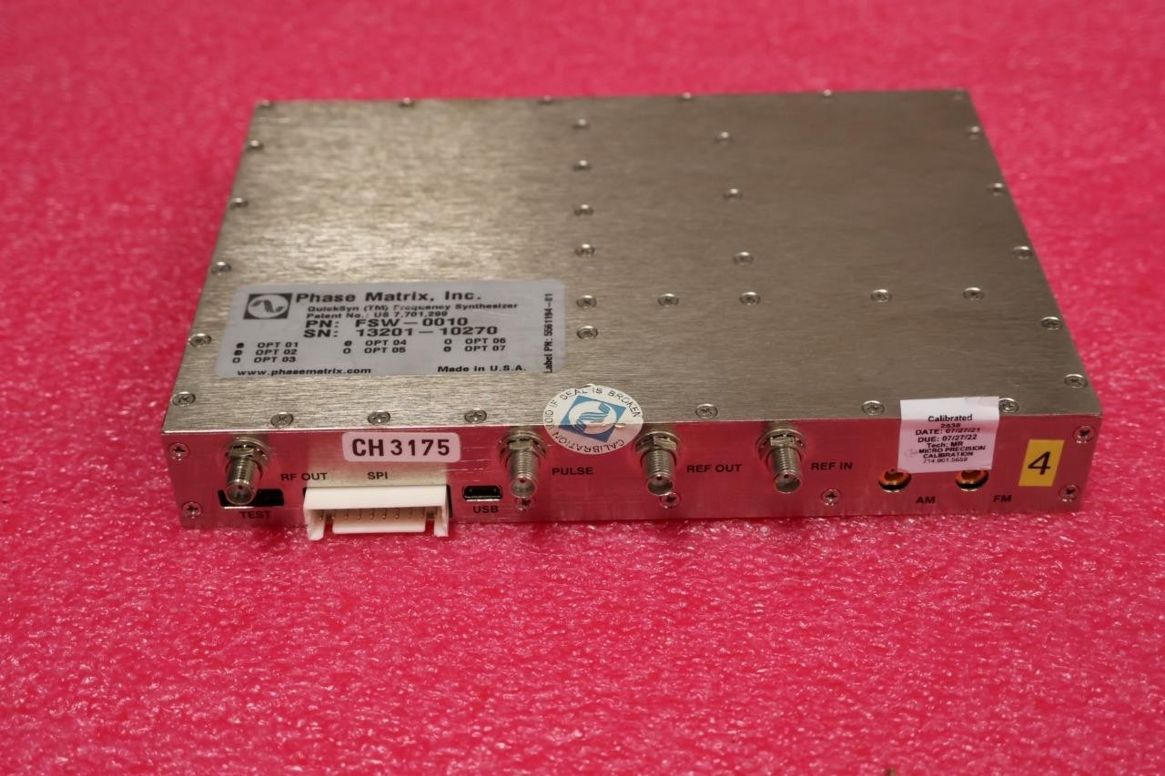 Phase Matrix FSW-0010 Quicksyn Frequency Synthesizer Options 01,02,04,07