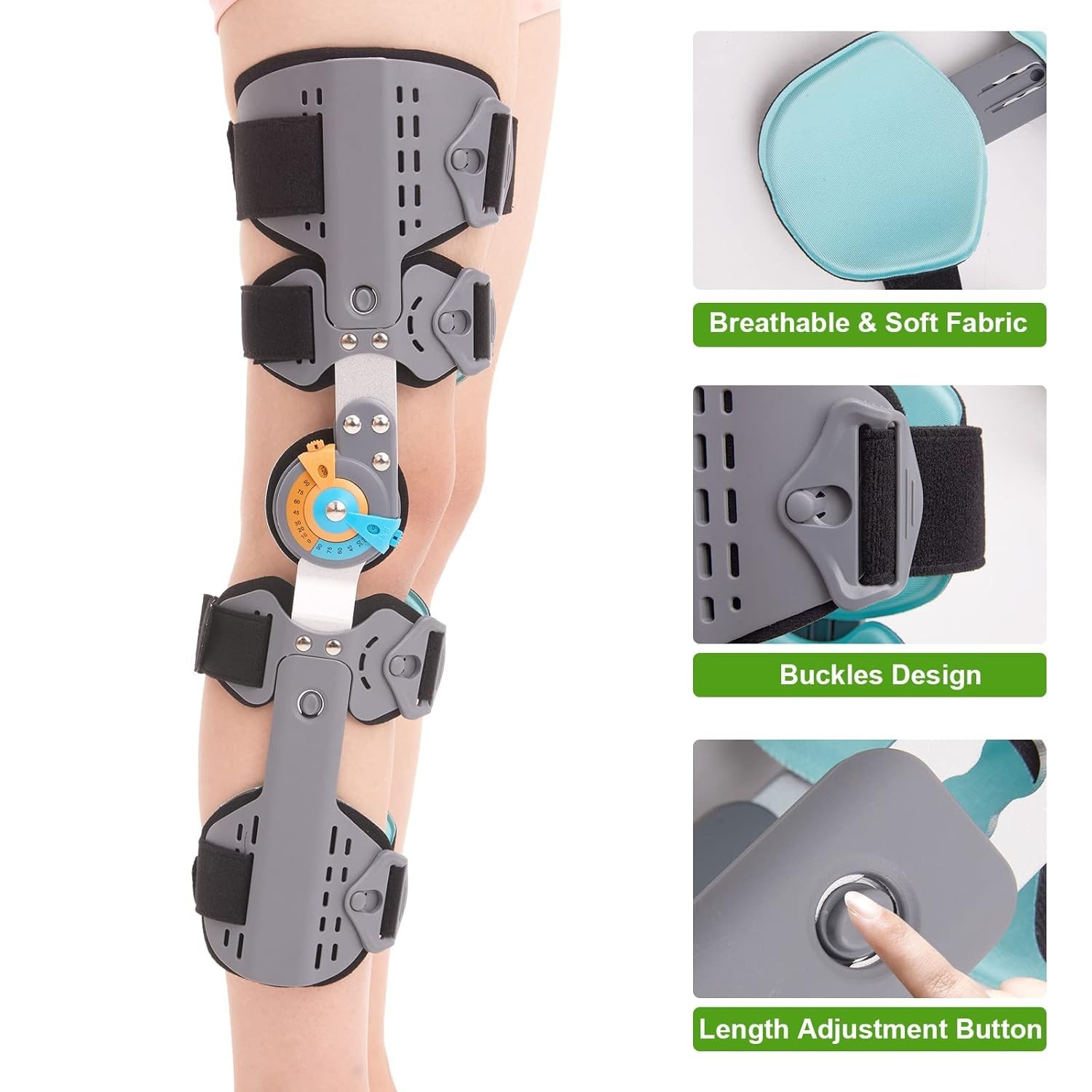 Hinged ROM Post Op Knee Brace Immobilizer Adjustable Knee Immobilizer Support
