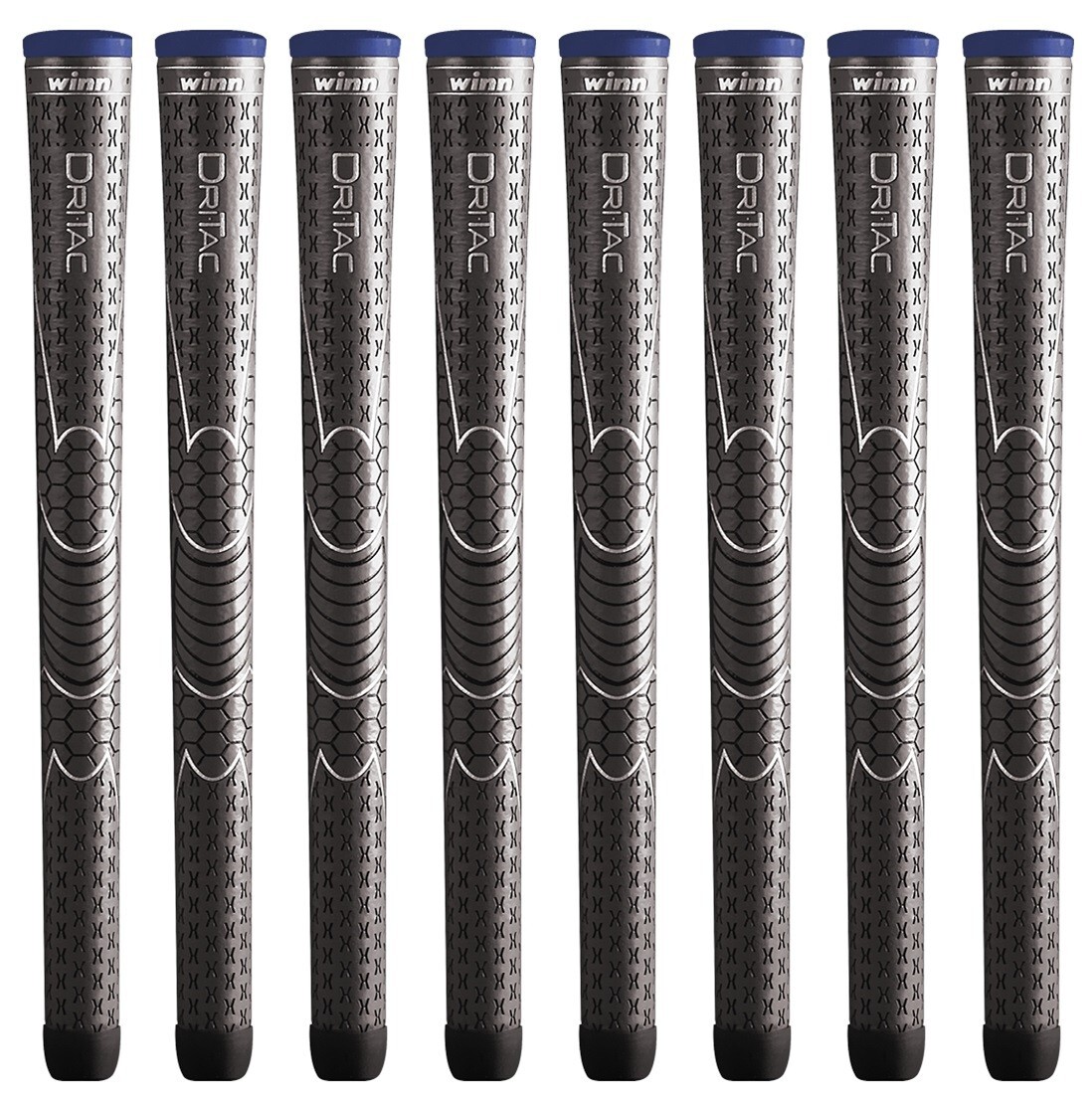 Set of 8 - Winn Golf - Dri-Tac Midsize Grip Dark Gray 6DT-DG