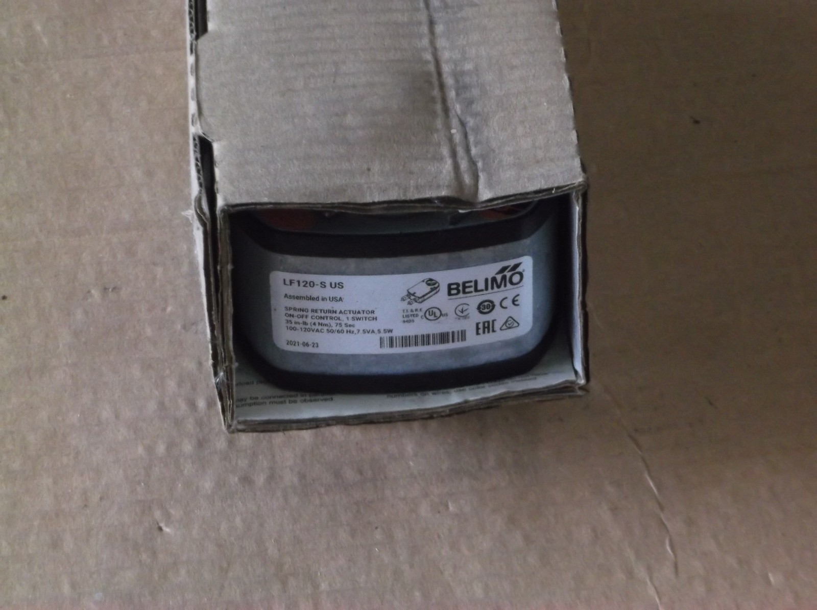 Belimo LF120-S US Spring Return Actuator 100-120 VAC NIB