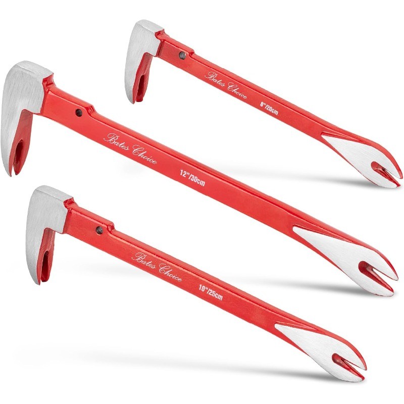 Bar Nail Puller Set, 3 Pack, 8"/10"/12", Nail Puller Tool, Small Pry Bar