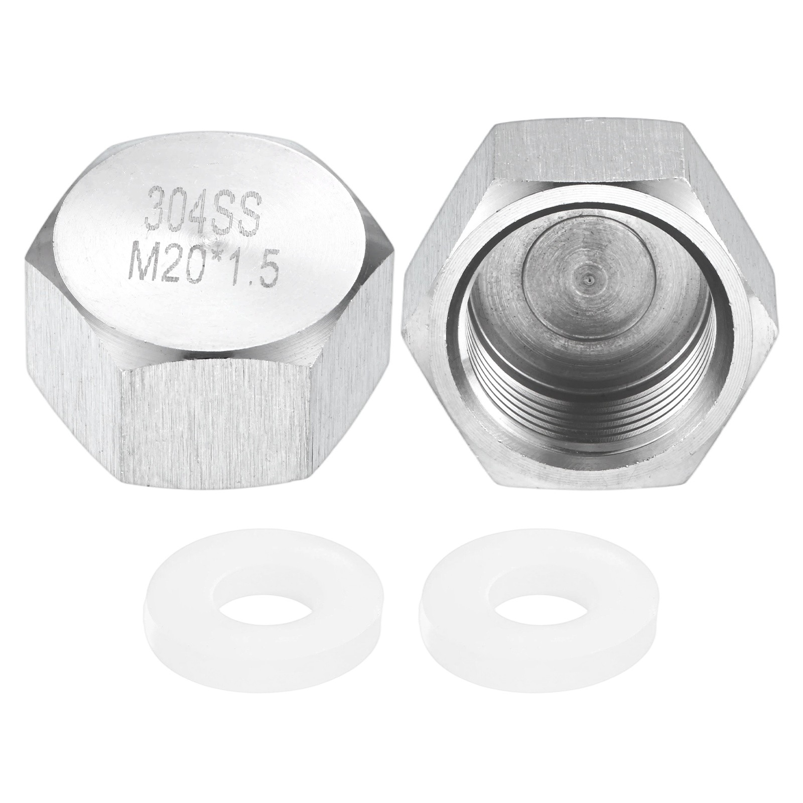 2-Pack Hex End Cap, M20*1.5 m Female Thread Pipe Fitting