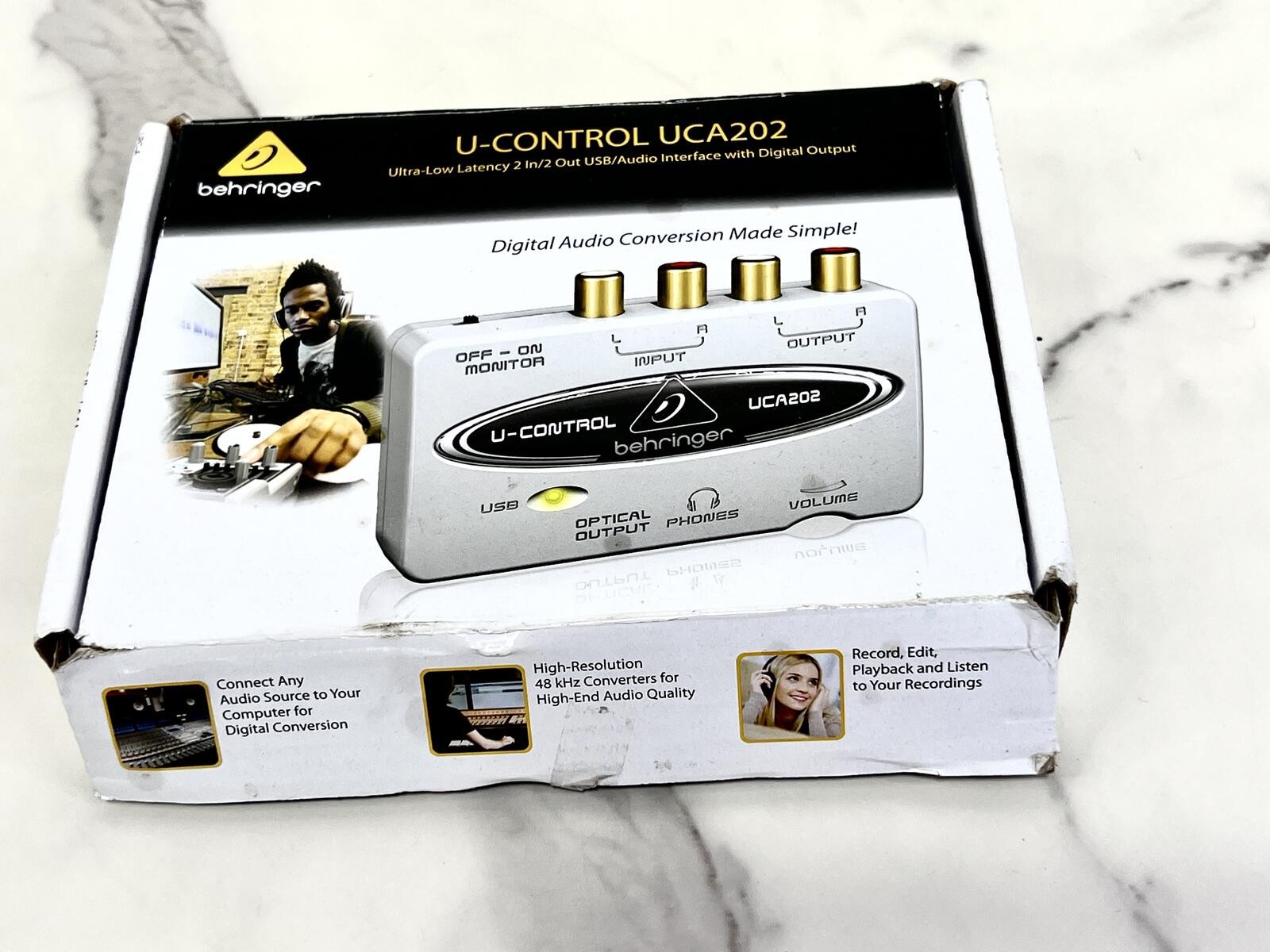 Behringer U-Control UCA202 USB Audio Interface with Box, Cable, and Manual