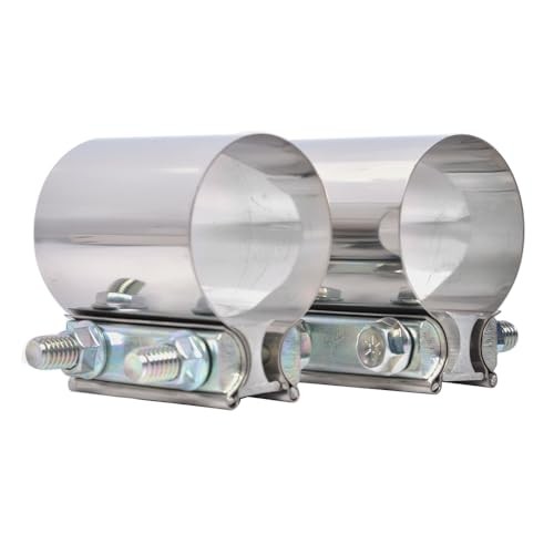 2.5 inch Exhaust Clamps, 2 1/2 Inch Exhaust Lap Joint Butt Clamps, T304