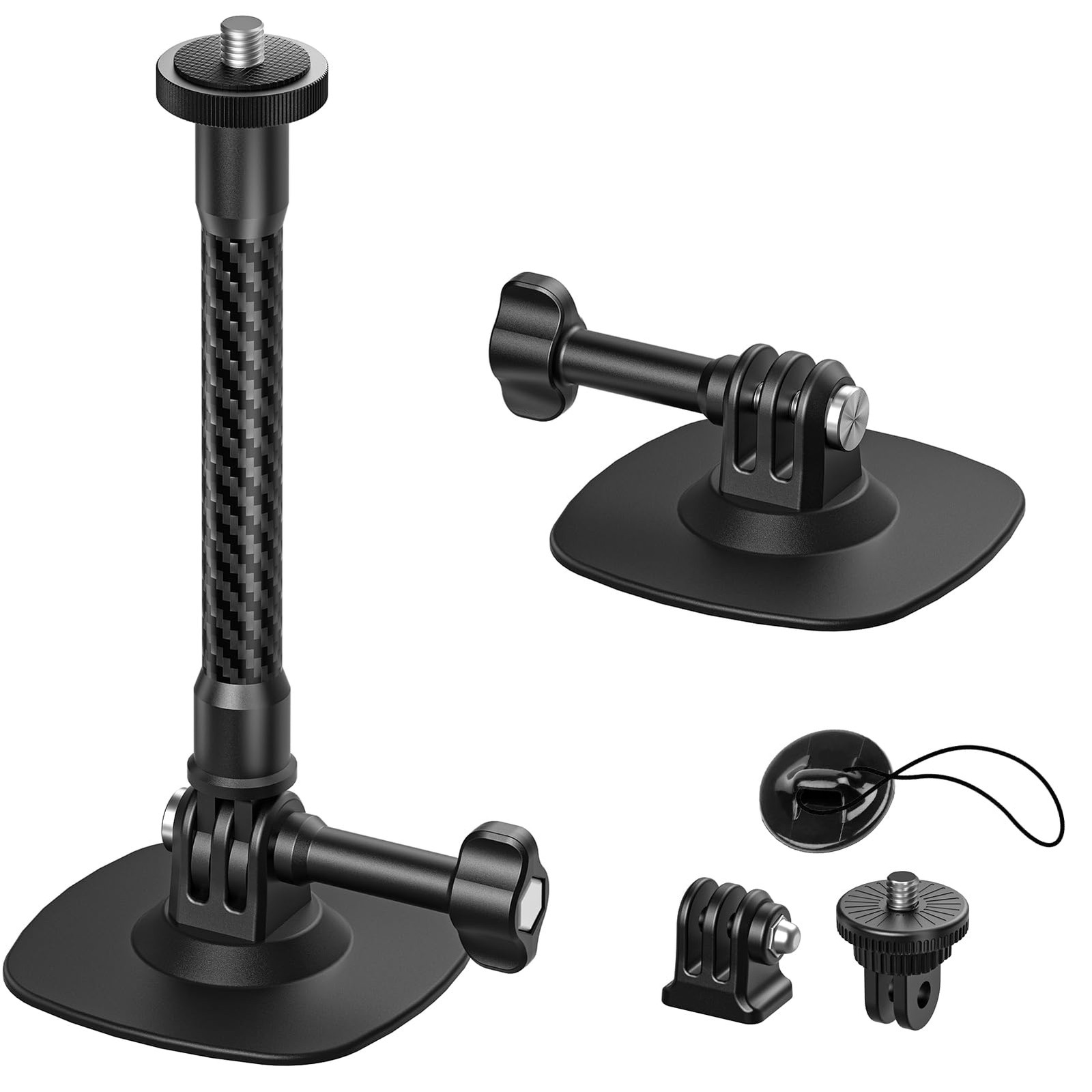 Flexible Adhesive Helmet Mount 2 Pack For Action Camera Carbon Fiber Rod Kit