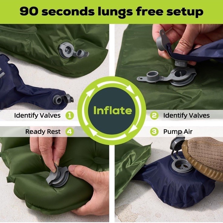 GearDoctors® Ether Ultralight Sleeping Pad 17.5oz Compact Camping Air Mattress