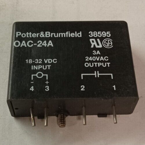 NEW POTTER & BRUMFIELD SOLID STATE I/O RELAY 18-32 VDC IN 3A 240 VAC OUT OAC-24A