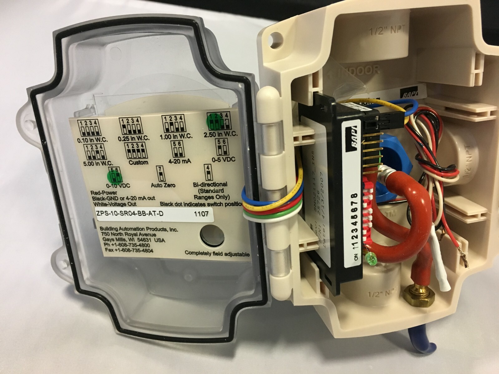 BAPI ZPS-10-SR04-BB-AT-D Zone Pressure Sensor