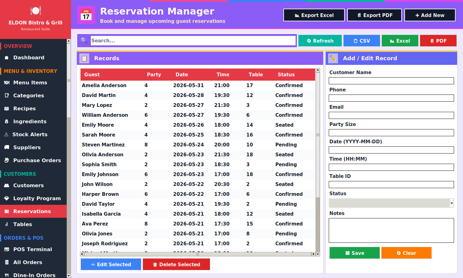 Restaurant POS Software on USB Flash Drive Menu Inventory Payroll Windows Mac