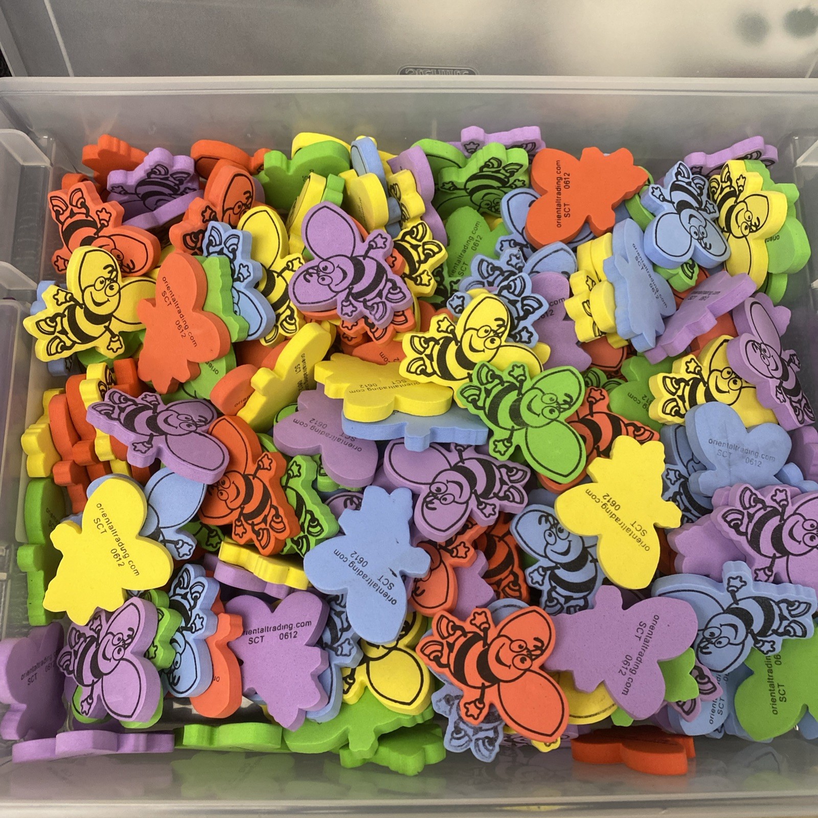 Foam Bee Counters Manipulatives Teacher Purple Yellow Green Blue Red  99 Bees