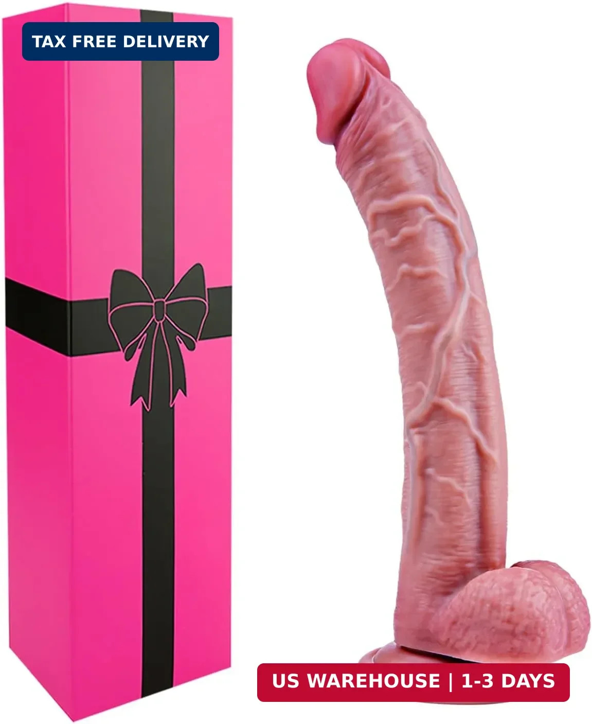 8.5 Inch Soft Silicone Anal Dildo Suction Cup for Women Beginners, 7" Realistic