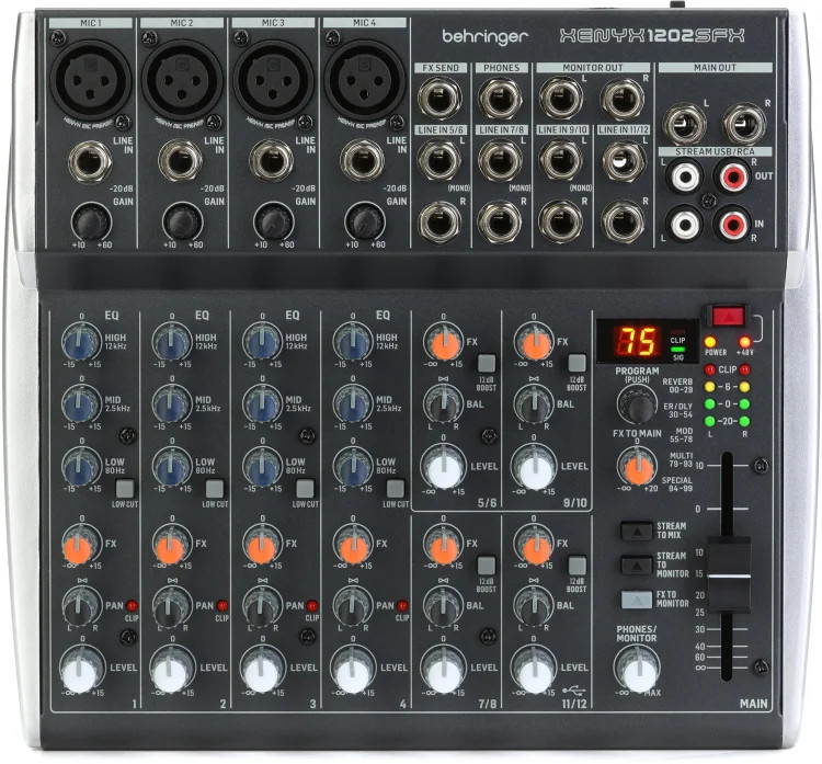 Behringer Xenyx 1202SFX 12-channel Analog Streaming Mixer