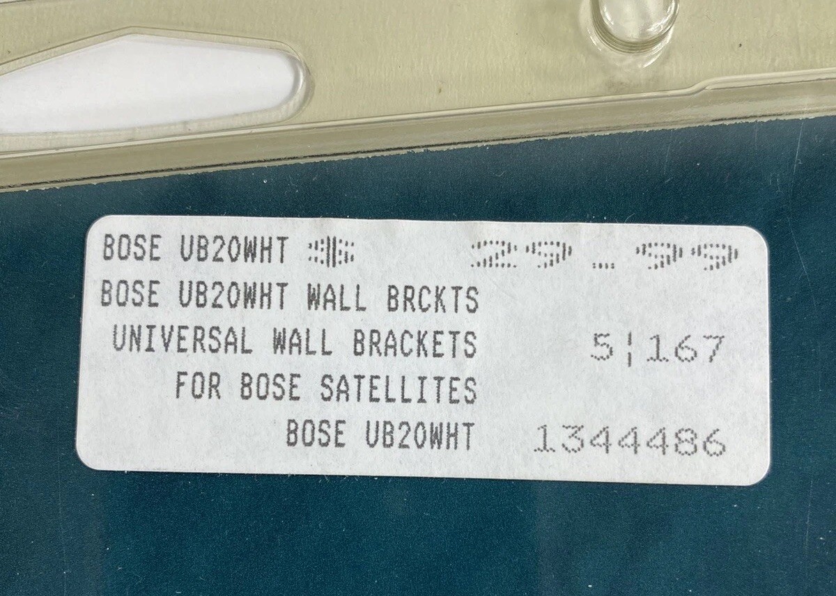Bose UB-20W Wall Ceiling Speaker Bracket Mount White New