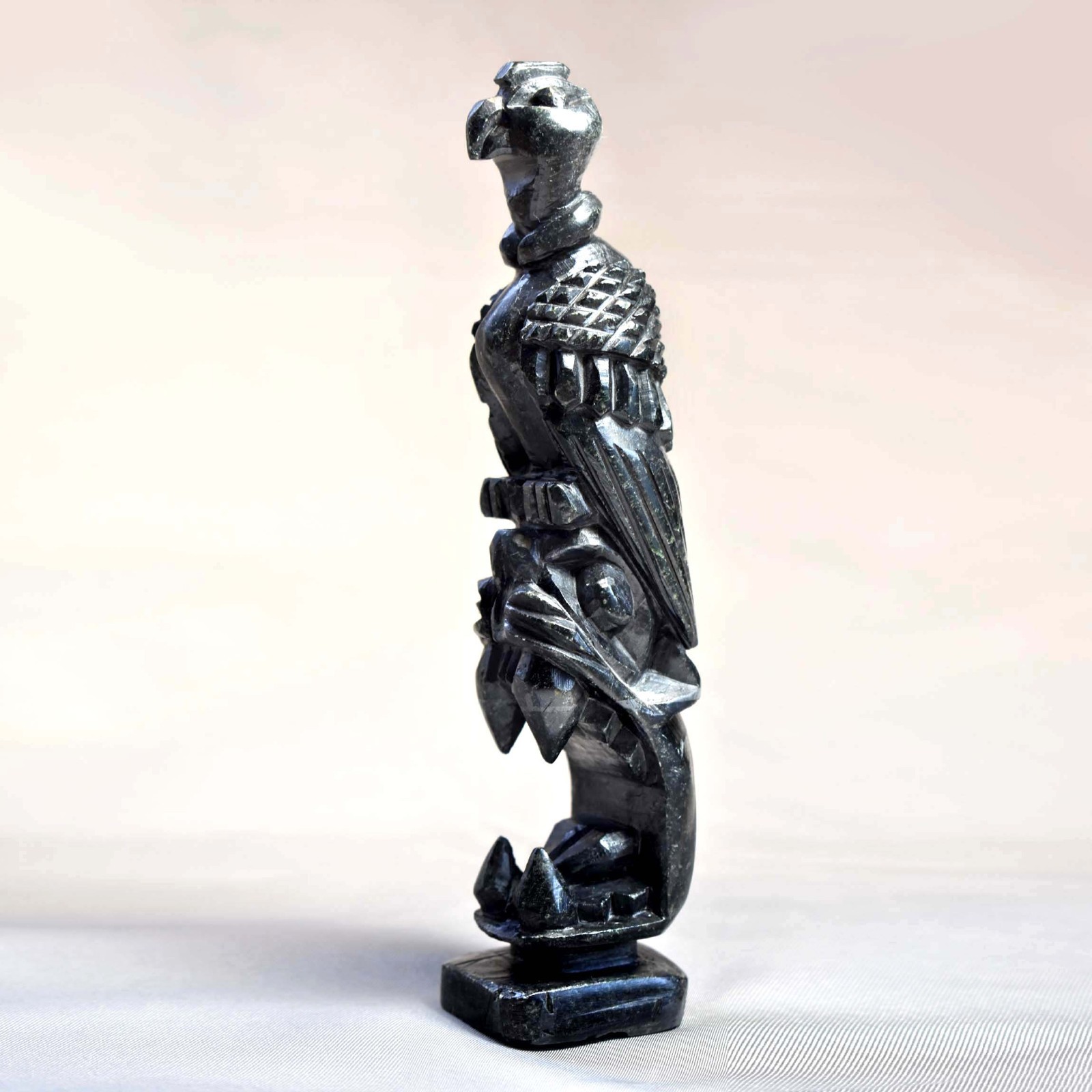 Hand Carved Obsidian - Peruvian Andes - 7" Inca Totem - Condor - Jaguar or Puma