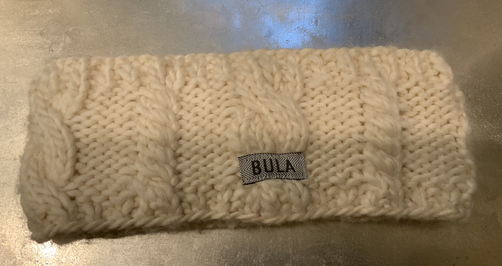Bula Ivory Cable Knit Headband W Fleece Lining One Size