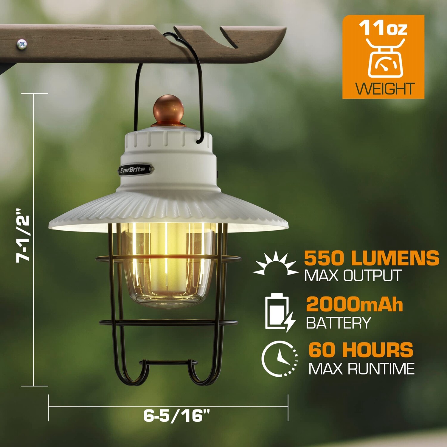EverBrite 2PACK LED Camping Lantern USB C Rechargeable Lantern with 3 Light Mode
