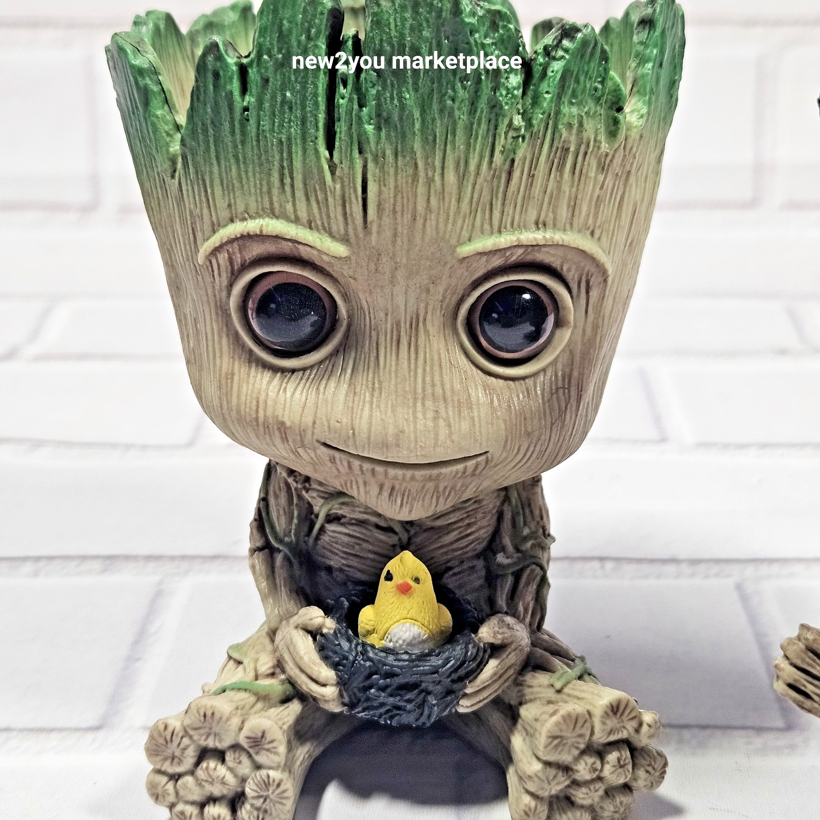 2 Baby Groot Flowerpots 5.5" Tall, Used As A Pen Holder Also succulents