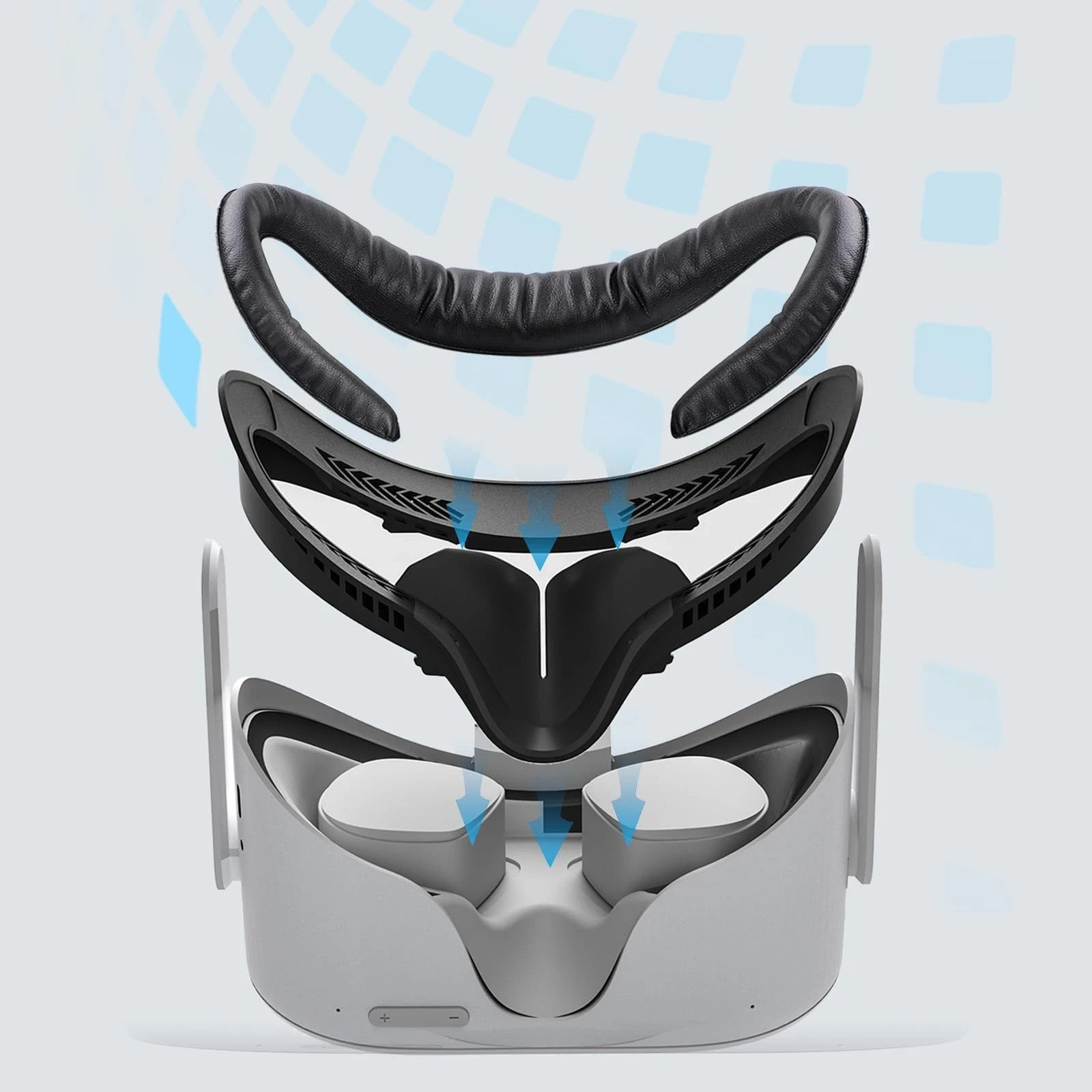 compatible with oculus quest 2 face bracket replacement,vr pu leather face pa...