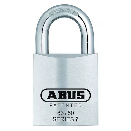 Abus 83/50 Rk Ka-300 Padlock, Keyed Alike, Standard Shackle, Square Brass Body,