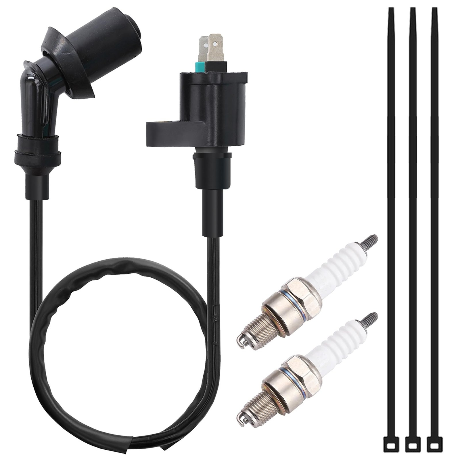 High Performance Racing Ignition Coil Electrode Spark Plug fit for GY6 50cc 1...