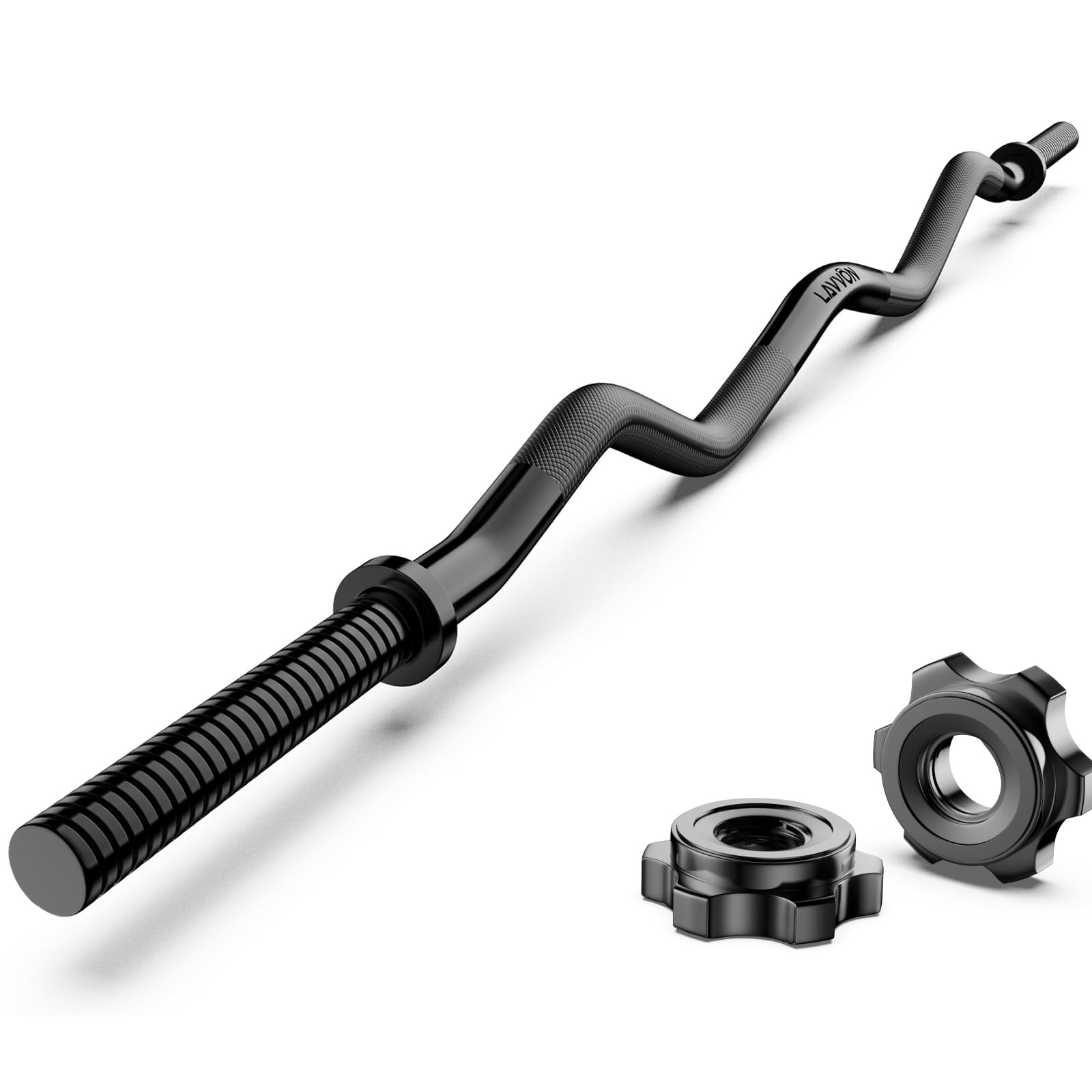 47" EZ Curl Bar Weight Lifting Bar, 1-inch Curling Bars for Black