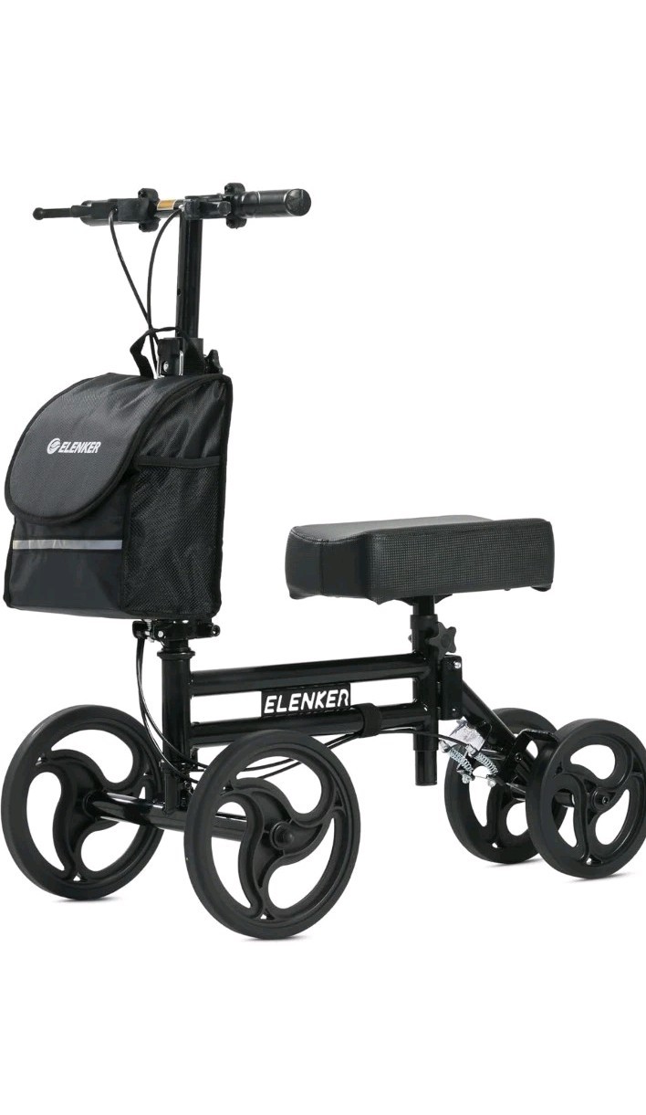ELENKER Steerable Knee Walker Deluxe Medical Scooter Black