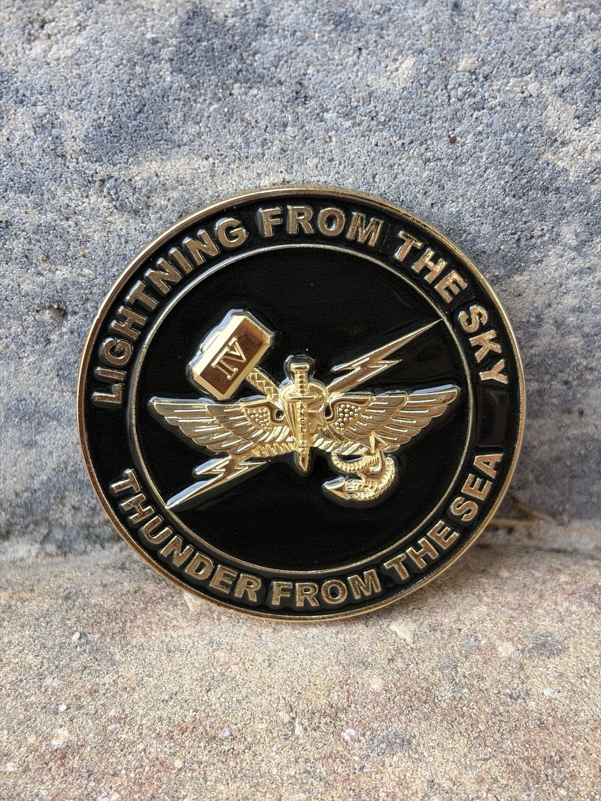 4th ANGLICO 250th Edition Challenge Coin – USMC Gold Plated 2.25"