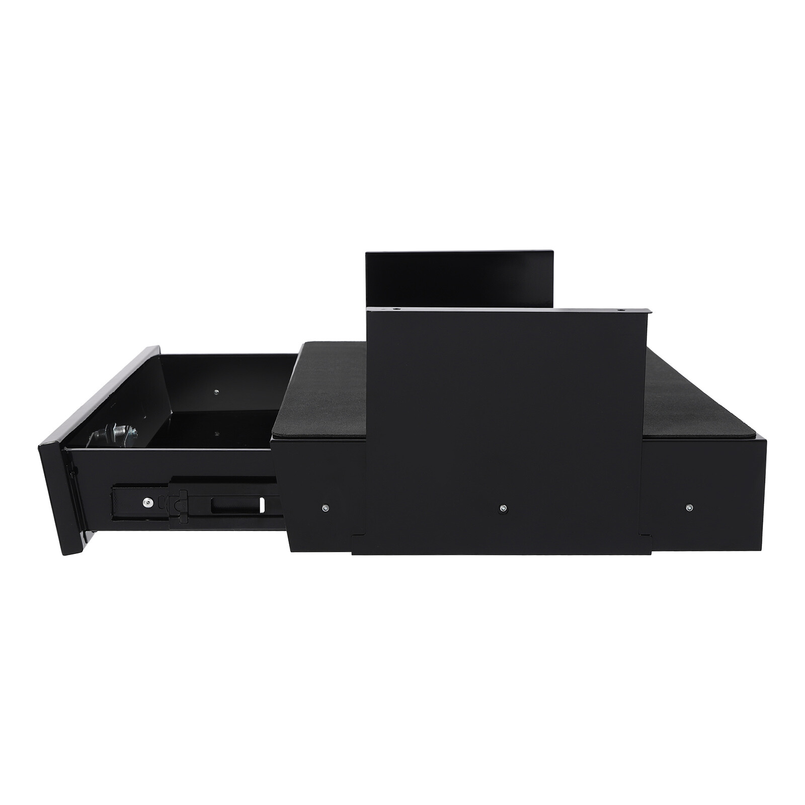 Under Desk Sliding Pull-Out Drawer With Computer Pad & Lock Black