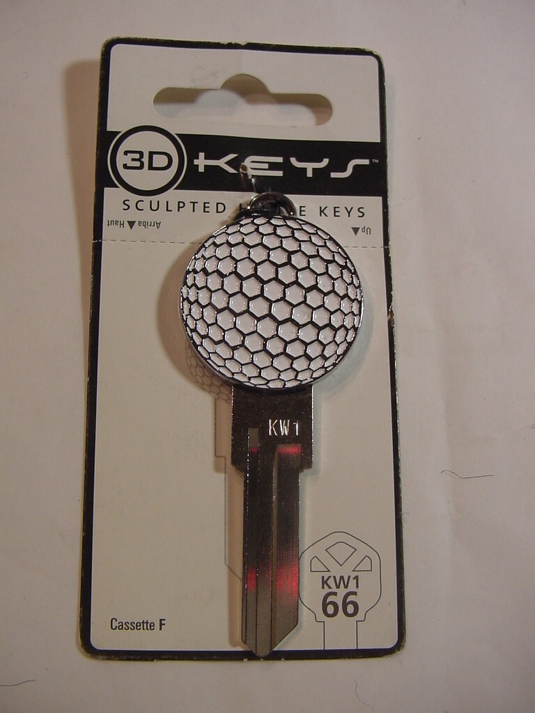NEW - LOT OF 2 - 3D KEYS HOUSE KEY BLANK KW1 66 - GOLF BALL