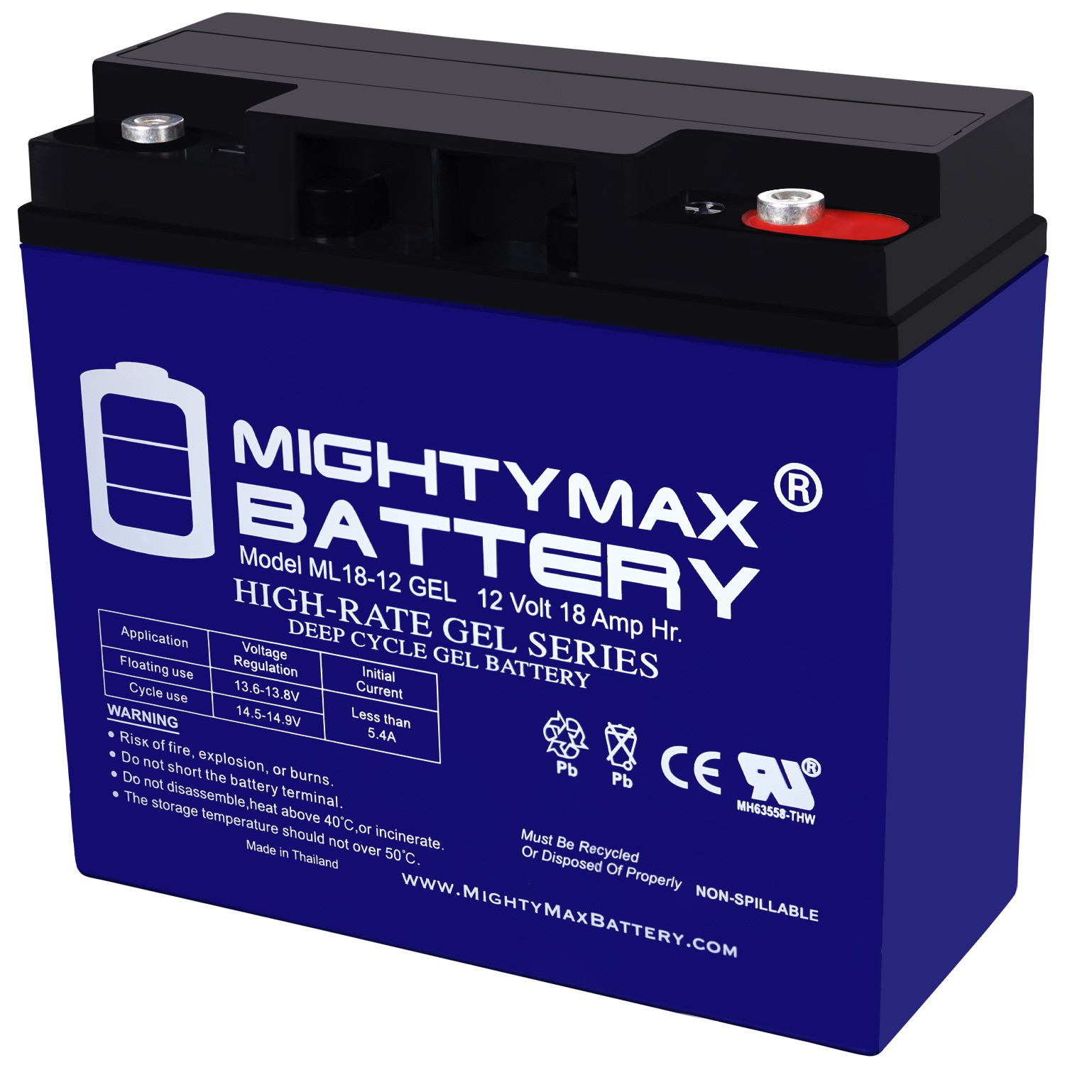 Mighty Max 12V 18AH GEL Battery for BMW R1100RS, R1100RT Motorcycle