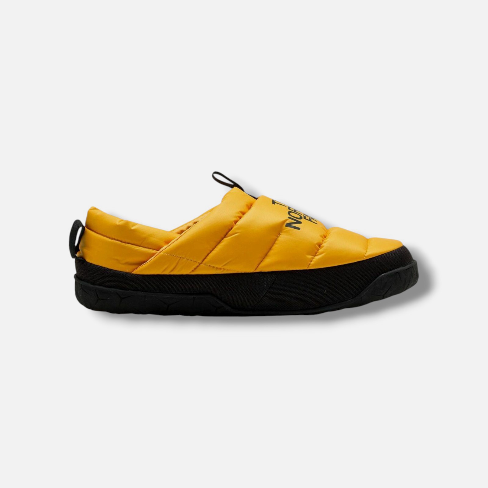 The North Face Men's Gold Black Slip-On Nuptse Mules Slippers Shoes Size 11