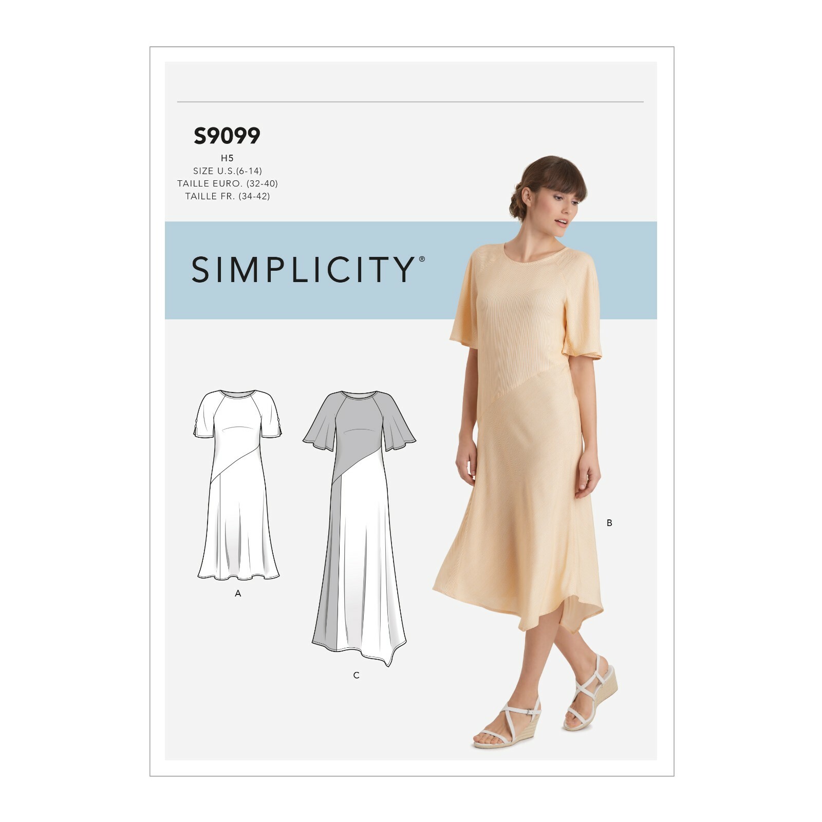 Simplicity R10501 Pullover Dress, Asymmetrical Waistline CHOOSE SIZE UNCUT S9099