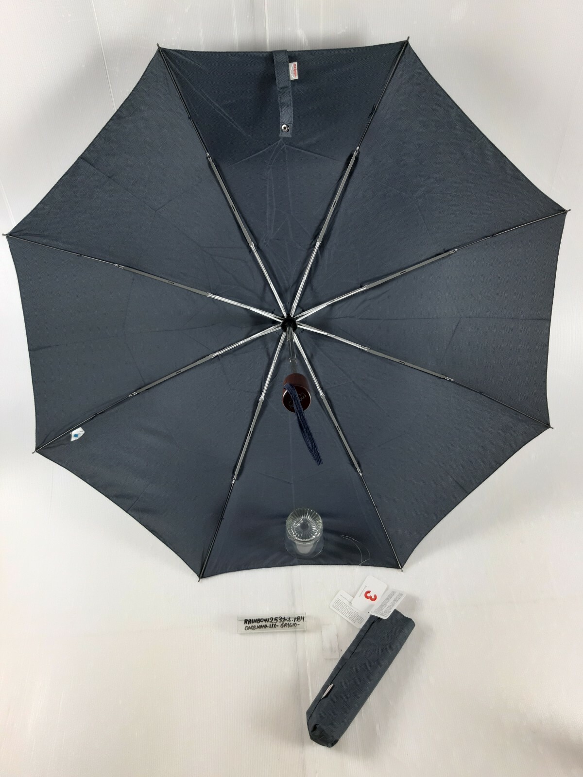 Unisex Mini Umbrella - Automatic - 8 Sticks - Grey - 25312 - Rainbow