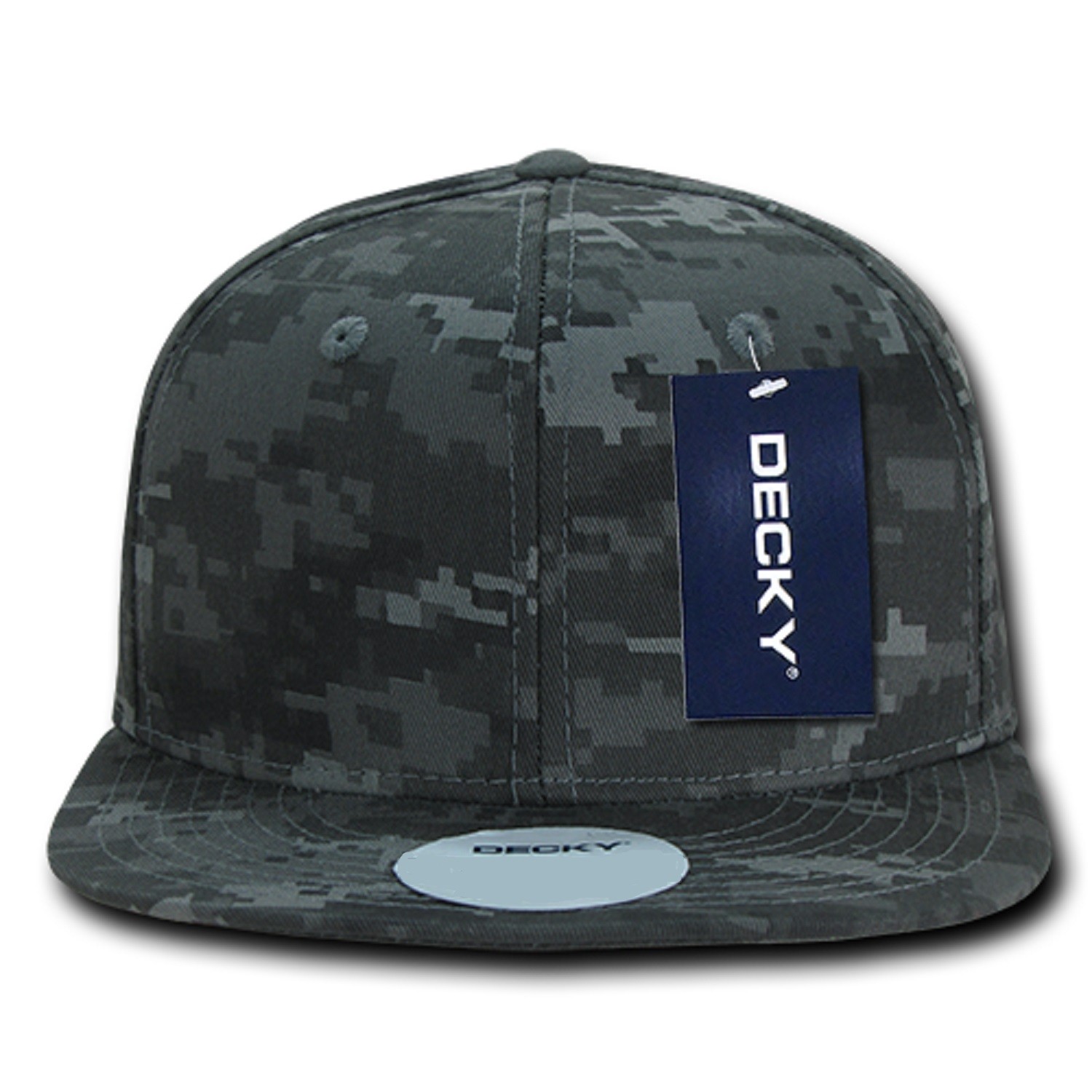 Gray Camo Fitted Flat Bill Camouflage Cotton Baseball Ball Cap Hat - 9 SIZES